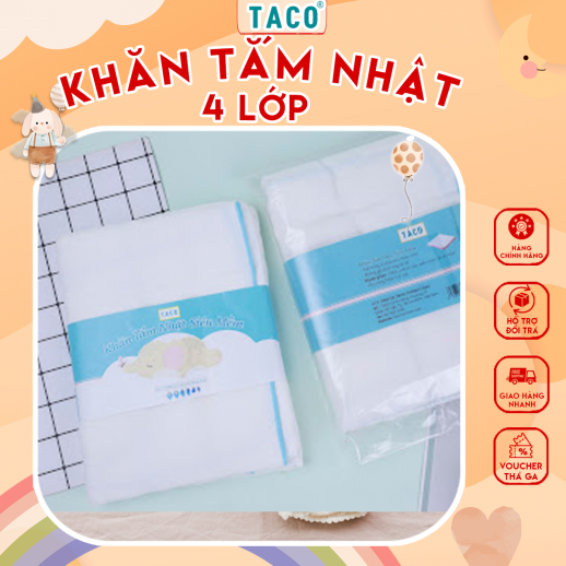 Khăn Tắm Xô Nhật 4 Lớp Cho Bé – Khăn Ủ, Choàng Đa Năng, Mềm Mại, Thoáng Mát, An Toàn Cho Bé Yêu