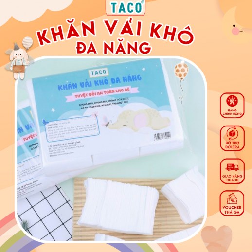 Khăn vải khô đa năng cao cấp TACO - Mềm Mại, An Toàn Cho Bé Và Gia Đình | Tiện Lợi Vệ Sinh Hàng Ngày