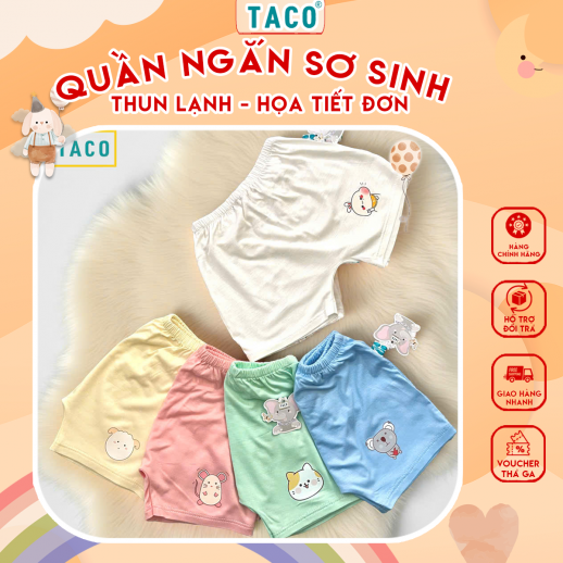 Quần Sơ Sinh Ngắn Thun Lạnh Cho Bé Trai Bé Gái | Mát – Mềm – Co Giãn - Size 2kg-9kg Tối Ưu, Bền Đẹp
